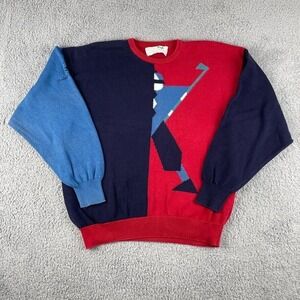 Pringle X‎ Nick Faldo Jumper Mens XL Red Blue Vintage Golf Knit Made In Scotland